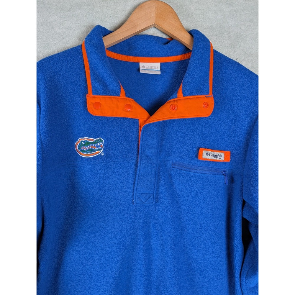 Florida Gators Columbia PFG - Qtr Button Fleece Jacket Mens M Collegiate NCAA